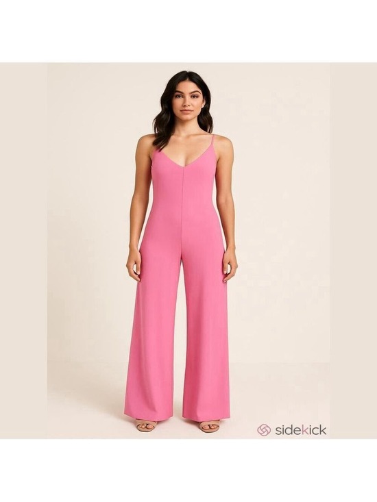 Deluc Pants - NWT DELUC Tura Jumpsuit Medium Pink Wide Leg Slip Style Spring Summer Vacation